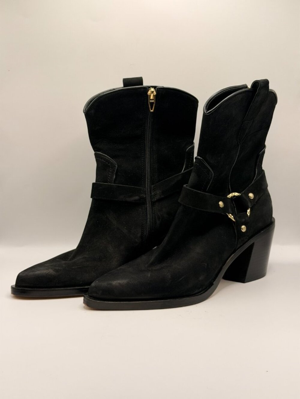 Dolce Vita Women's Black Suede Kenzen Western Harness Boot Sz 8
